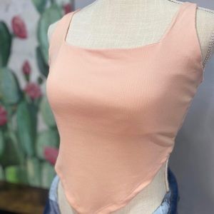 peach open back crop top